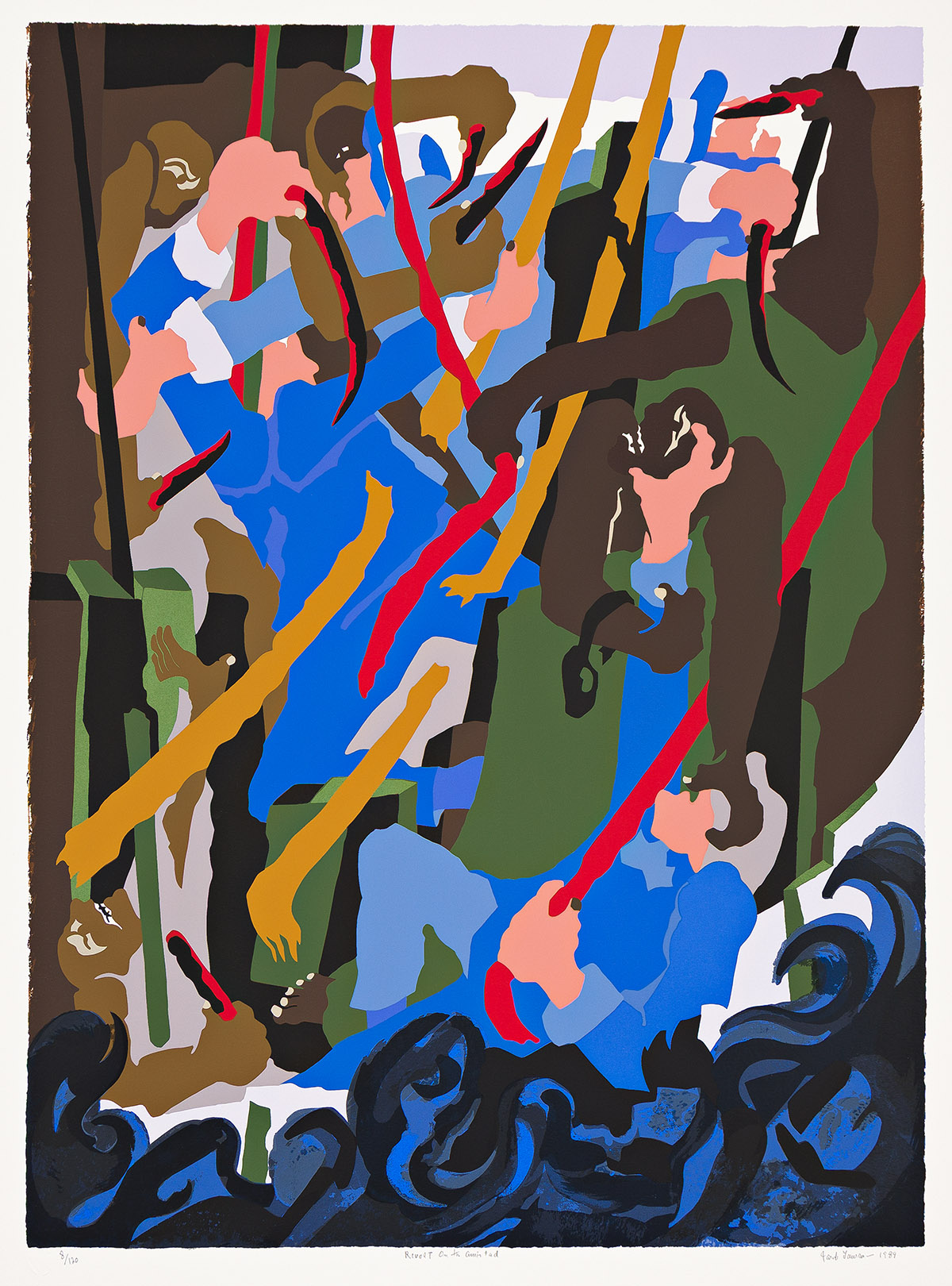 JACOB LAWRENCE (1917 - 2000) Revolt on the Amistad.